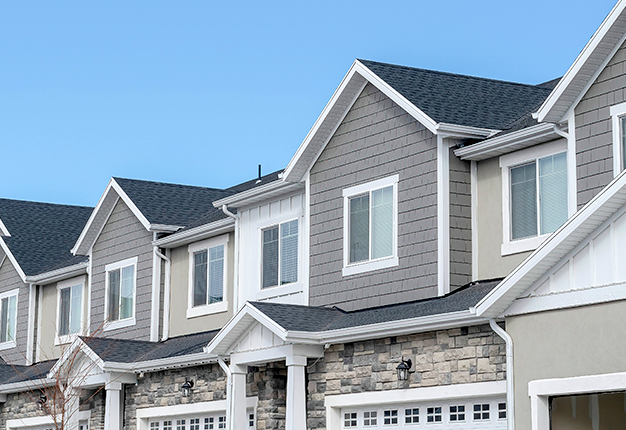 Residential homes with new siding